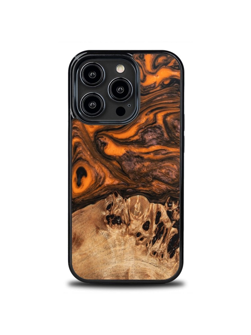 Resin & Wood iPhone 15 series case – Orange