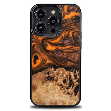 Resin & Wood iPhone 15 series case – Orange