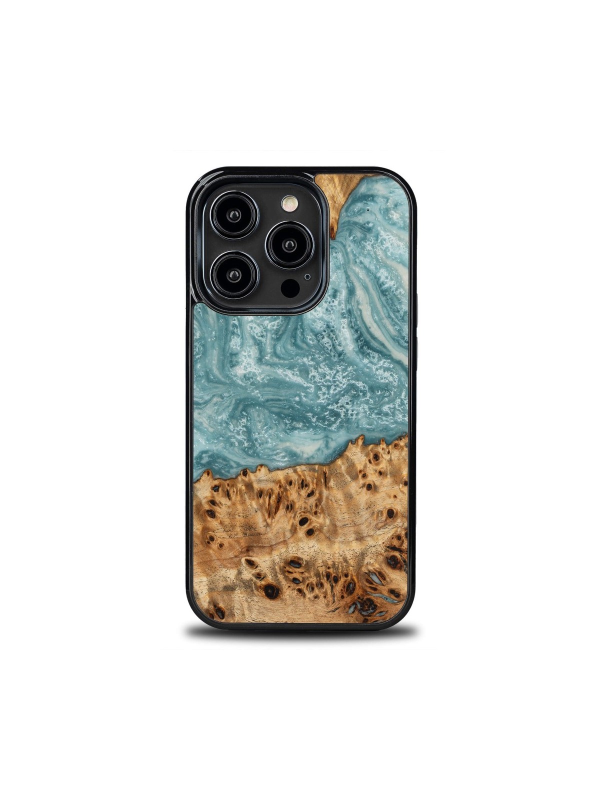 Resin & Wood iPhone 15 series case – Planets - Uranus