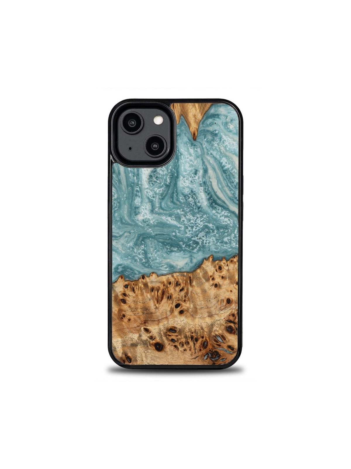 Resin & Wood iPhone 15 series case – Planets - Uranus