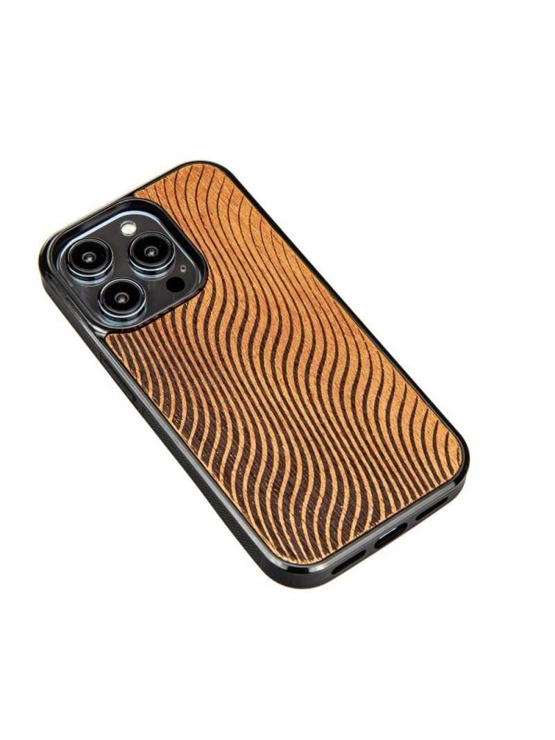 Wooden iPhone 15 series case – Waves Merbau