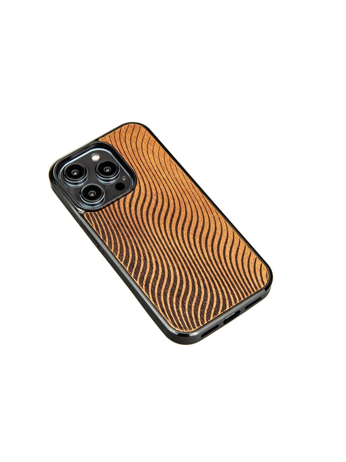 Wooden iPhone 15 series case – Waves Merbau