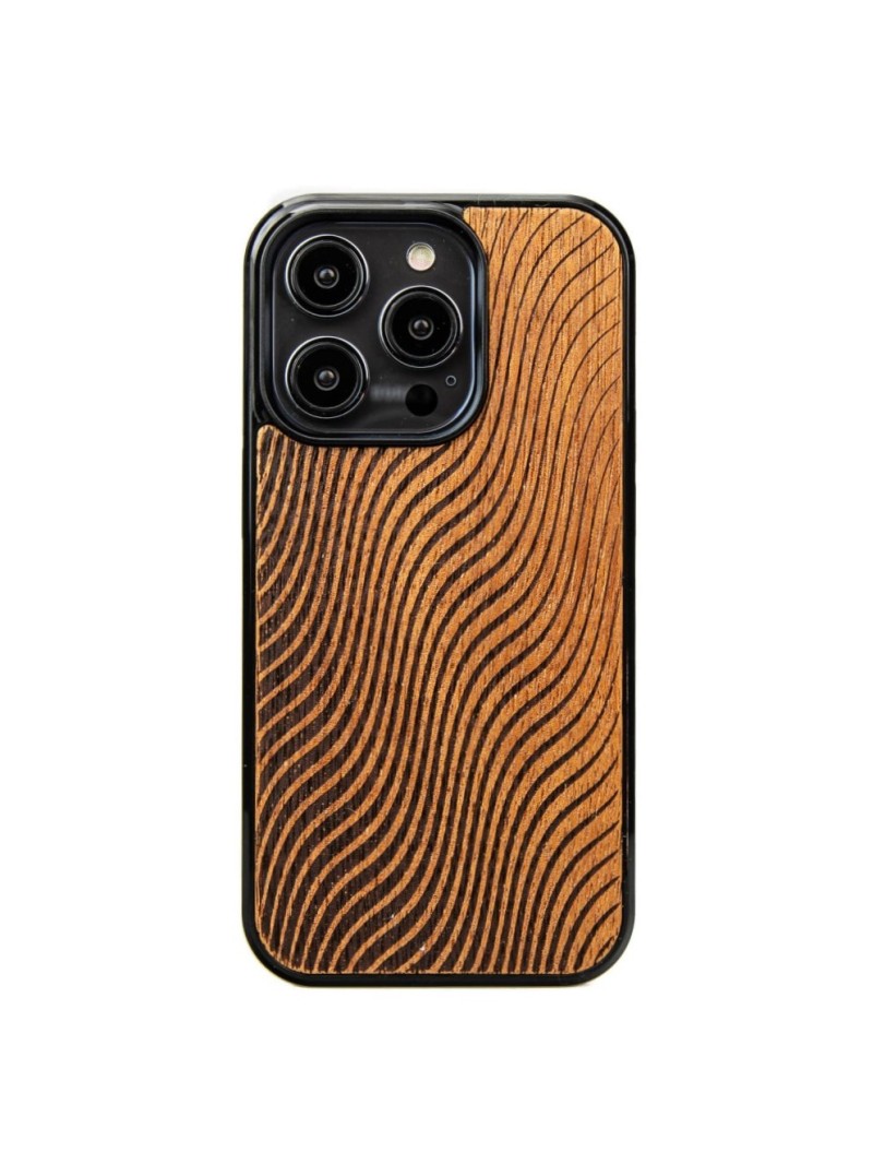 Wooden iPhone 15 series case – Waves Merbau