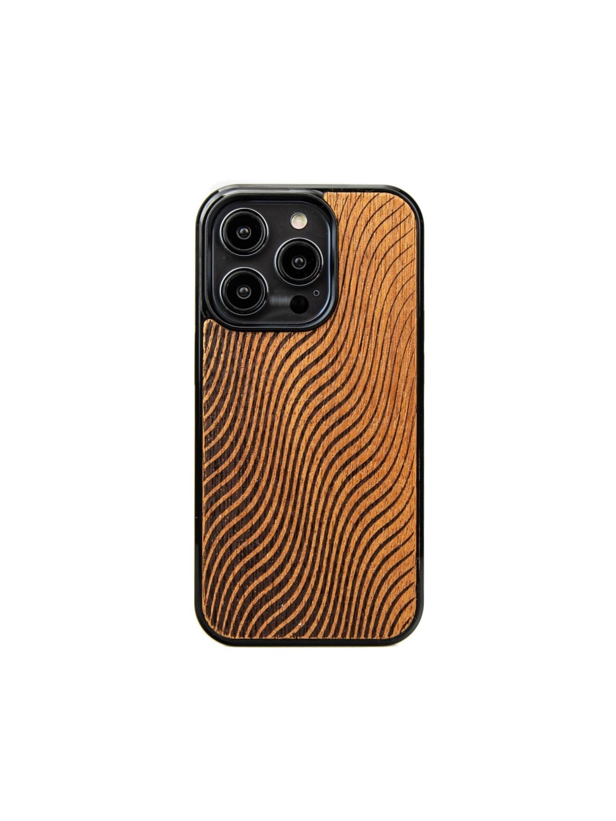 Wooden iPhone 15 series case – Waves Merbau